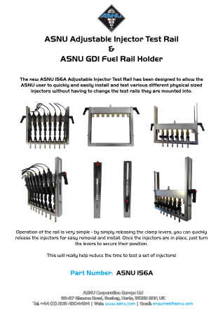 ASNU Adjustable Injector Test Rail